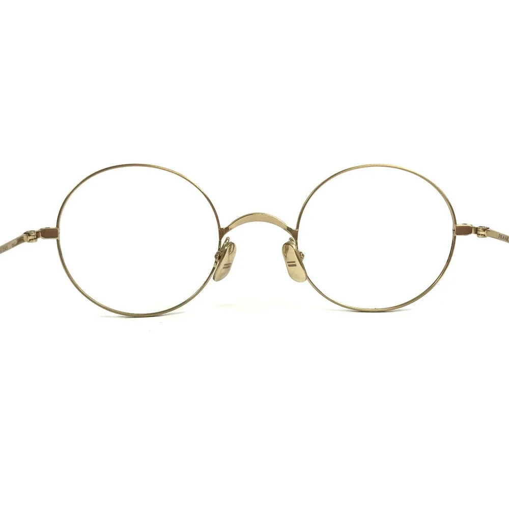 Frank Custom Eyeglasses Frames FT7212 Col. 3 Titanium Gold Wire Rim 45-22-145